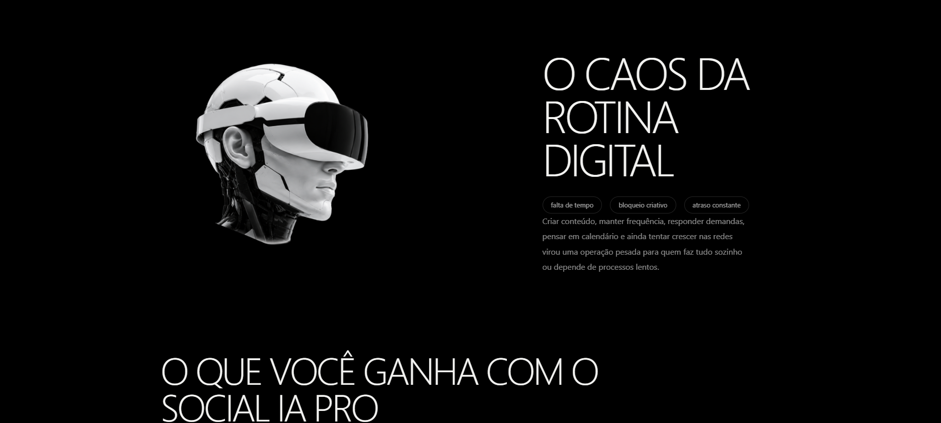 Seção interna do site Domine IA Sociais
