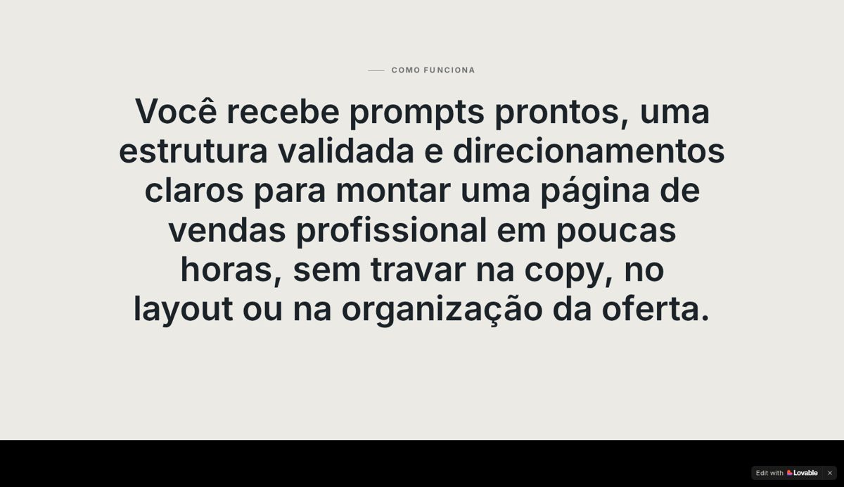 Outra seção do site Crie Páginas