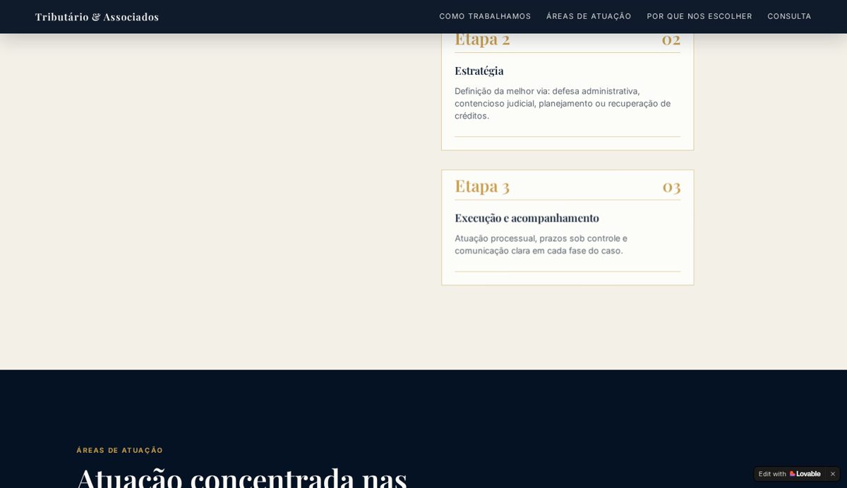 Outra seção do site Advocacia Tributária
