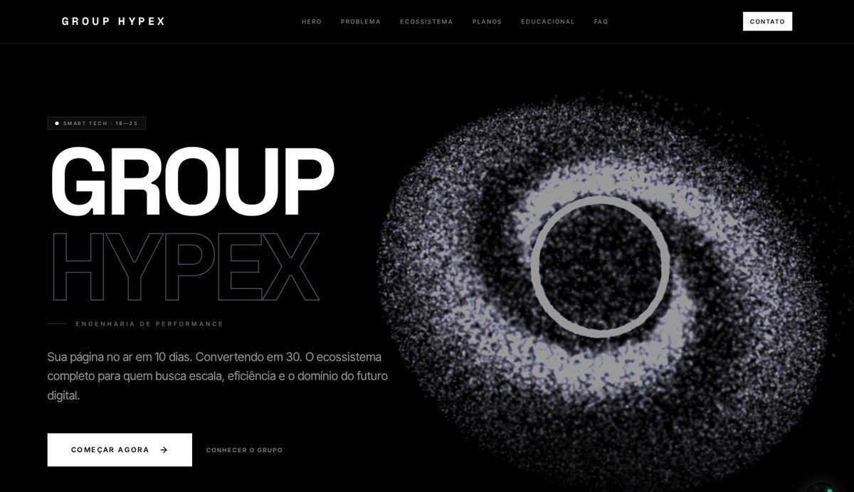 Página inicial do site GroupHypex